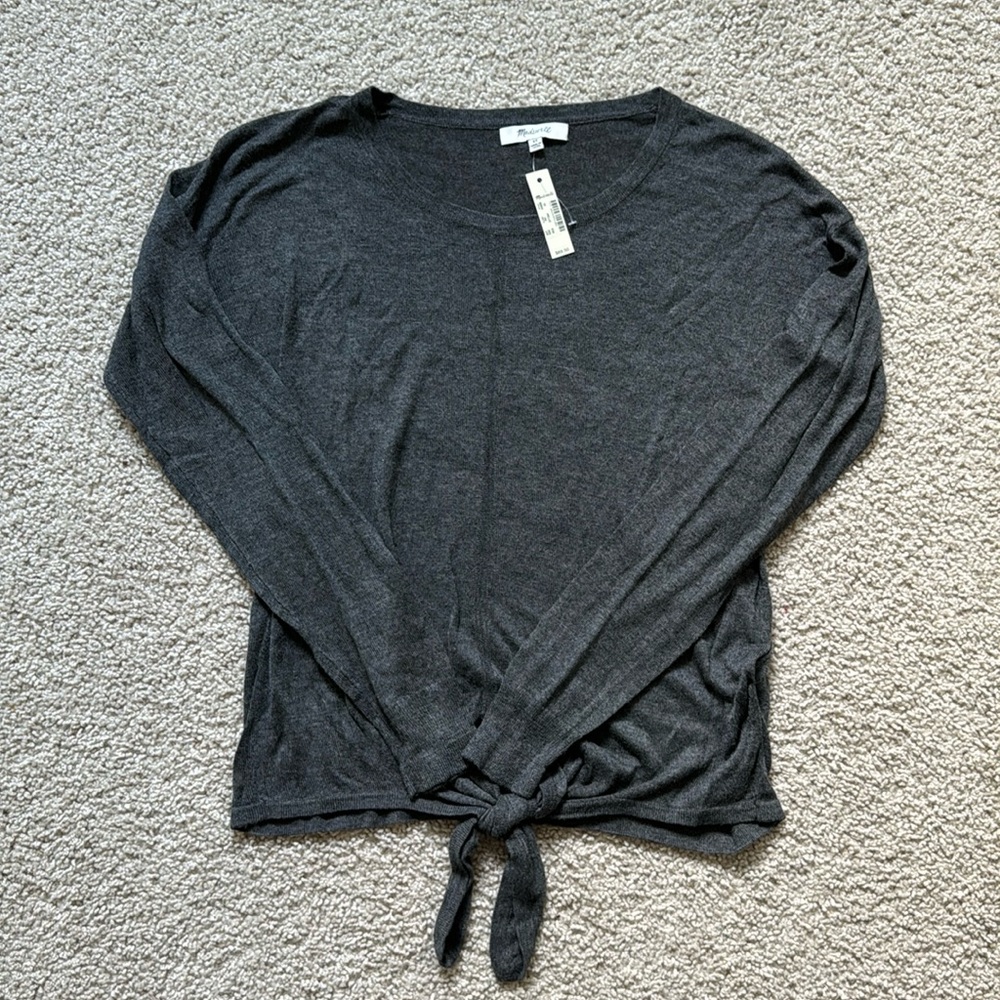 NWT Madewell Gray Tied Sweater (XSmall)